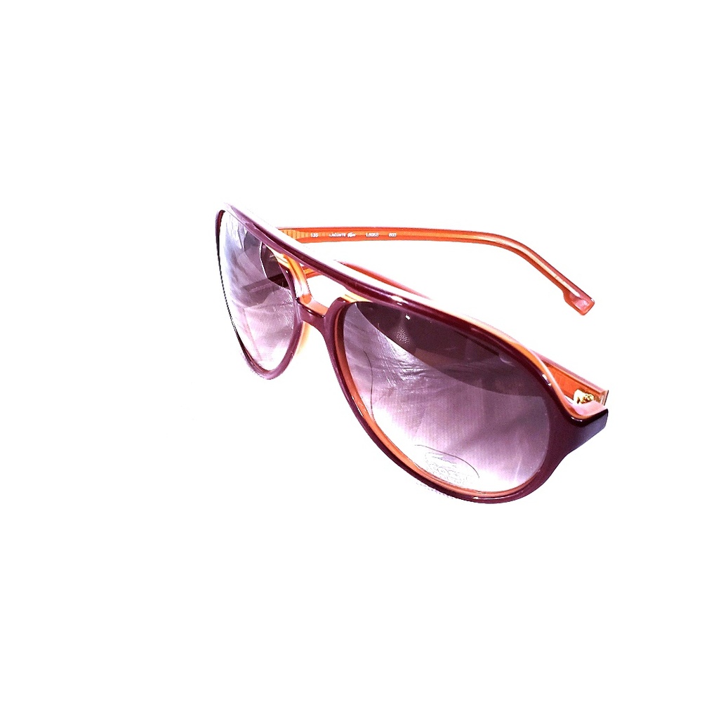 Lacoste Aviator Sunglasses Burgandy/Orange Plastic